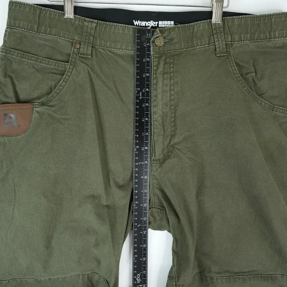 Wrangler‎ Riggs Workwear Utility Pants Mens 40x30 Army OD Green Stretch Straight